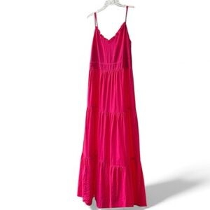 CeCe Vibrant Pink Tiered Maxi Dress Size 12